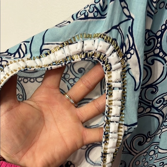 Lilly Pulitzer Blue and White Paisley Sheath Dress Size XS - Picture 4 of 9